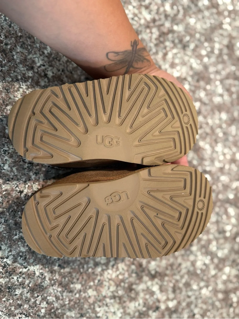 UGG Toddler Chestnut Suede Slip-On Fleece Lined Slippers